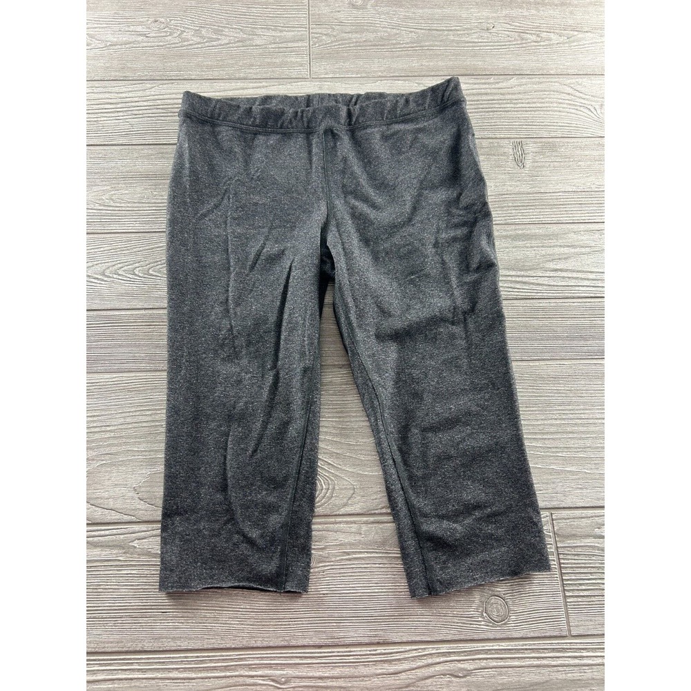 prAna Dark Gray Charcoal Large Cut Off Capri Leggings Women Athletic Wear